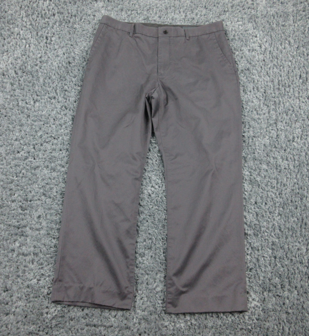 Bonobos Pants Mens 35x30 Gray Straight Basic Cuffed Chino 35x26.5*